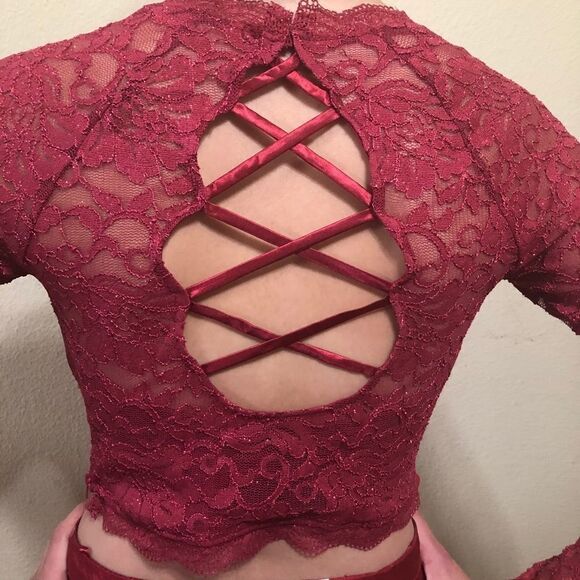 Sequin Hearts Floral & Lace Two-Piece Dress - Picture 10 of 14